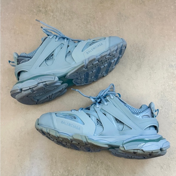 Balenciaga Track Trainer Low Top Chunky Sneakers Light Blue US 8-9